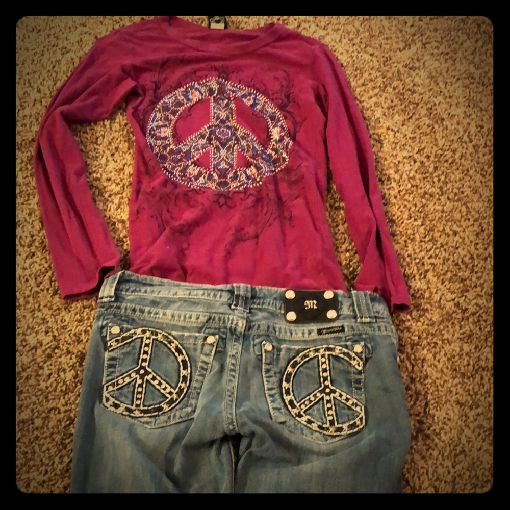 Miss me jean peace sign size 30 ok condition
